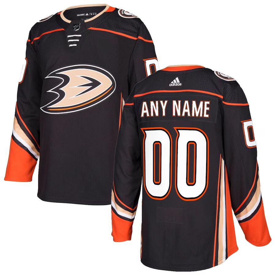 Men Anaheim Ducks adidas Black Authentic Custom NHL Jersey
